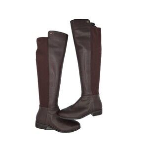 MICHAEL Michael Kors Bromley Flat Tall Leather Boots Brown Women's Size 5.5